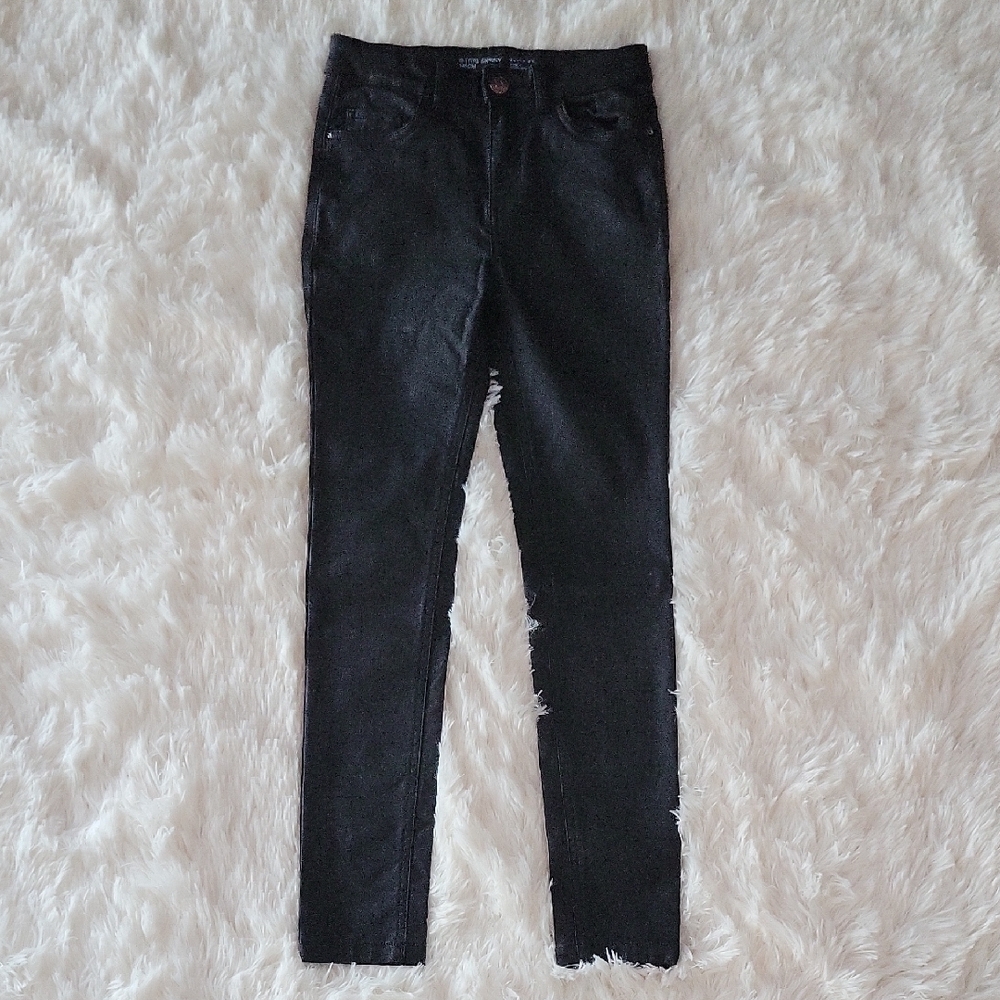 Denim Co. Black Coated Jeans Girls 10-11 Years Skinny